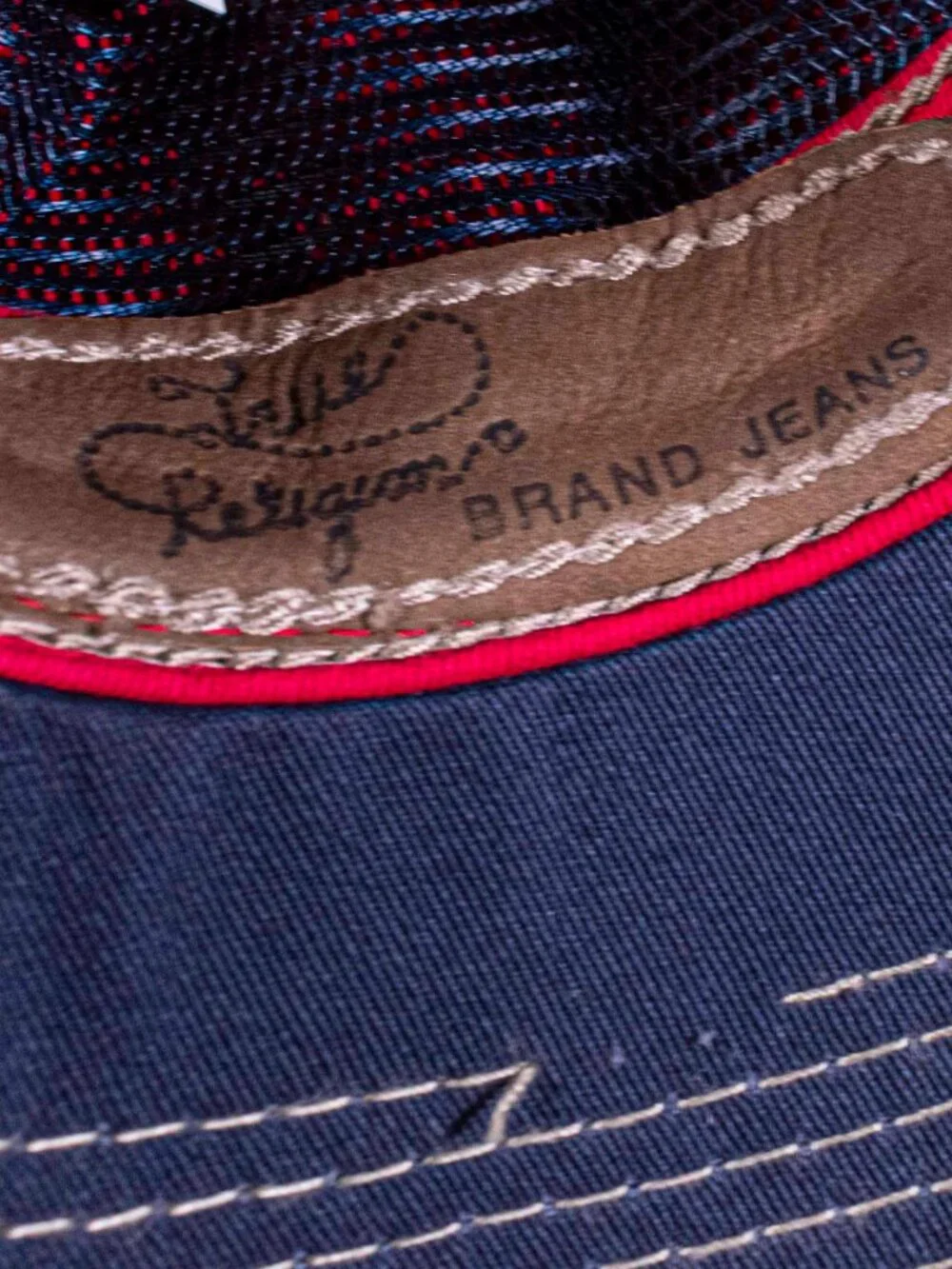 True Religion Jeans Los Angeles Distressed Hat Cap Red Y2K Horseshoe